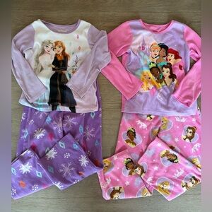 Disney Frozen and Princess Pink and Purple Pajama Sets